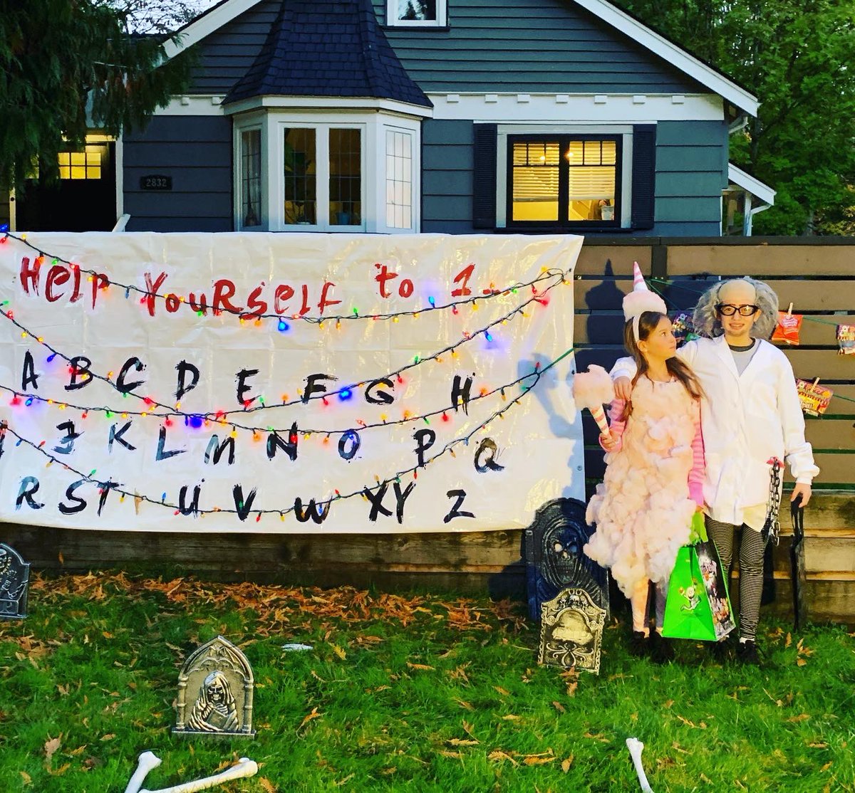 LW_YVR's tweet photo. Making .@DrBonnieHenry proud with our .@Stranger_Things #Halloween2020 treat wall! https://t.co/N7hMoOICGP