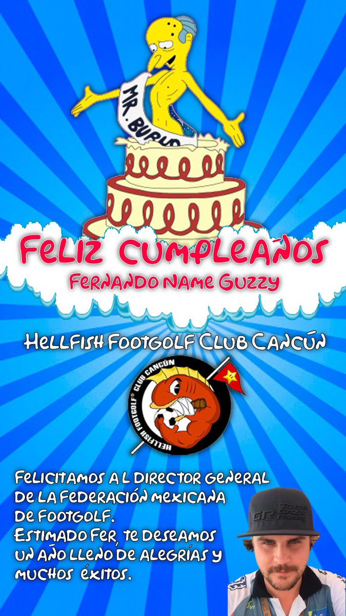 HellfishFGC's tweet photo. Hoy felicitamos a @FNameGuzzy director de la Federacion Mexicana de FootGolf por su cumpleaños #felicidades #footgolf #cumpleañero #loquesea #Novivesdeensalada https://t.co/tabKLnIOWT