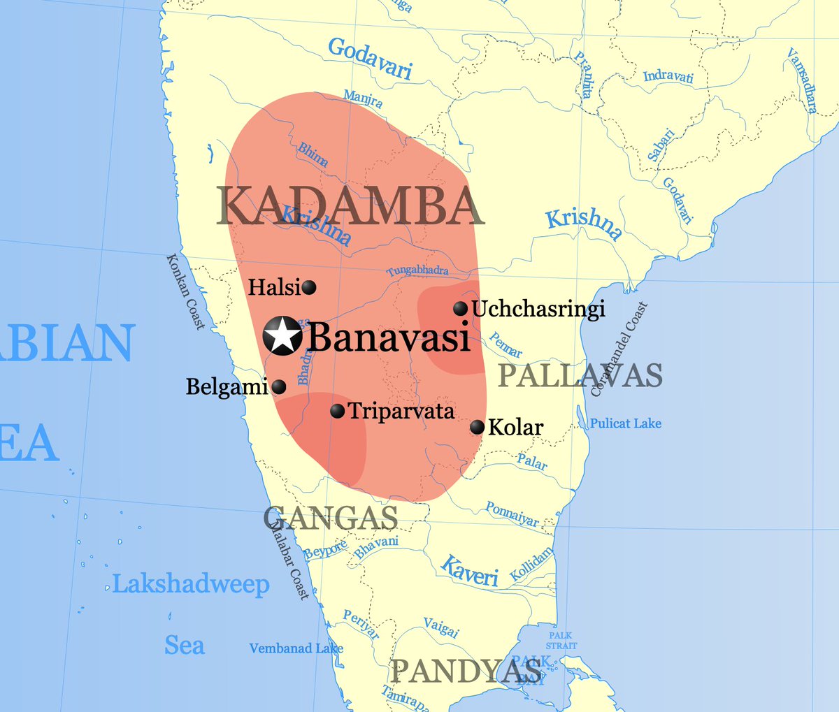 The earliest Kannada dynasty is thought to be the Kadambas around 350-550AD.