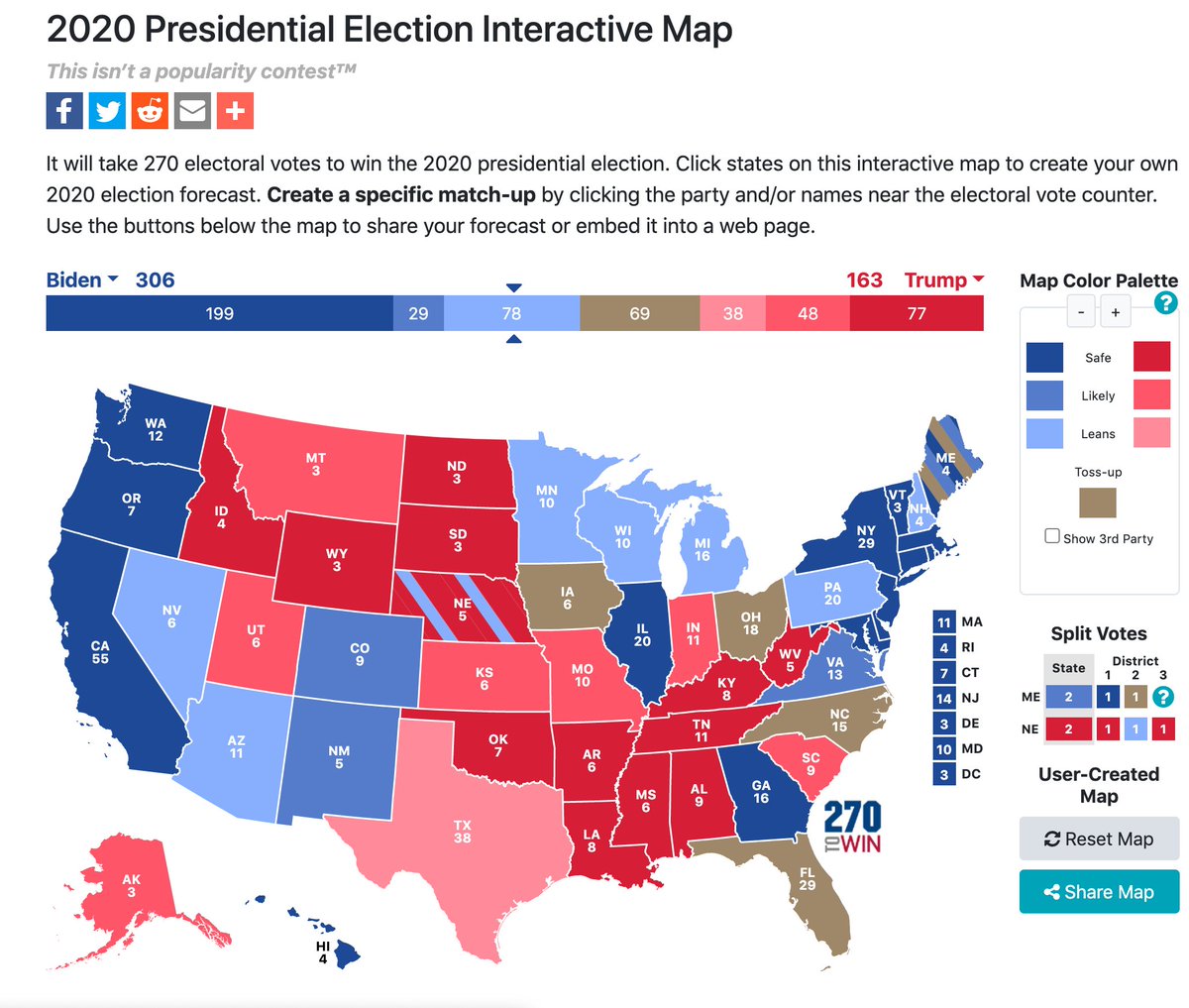 meidesign's tweet image. Did you notice the correlation between the last 14 days of the COVID-19 spike and the color of the states? #Election2020 #ElectionDay #electionmap #presidentialpoll #COVID19 #coronavirus