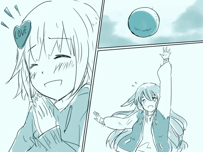 せっかく選ばれたんで、サクッと描き起こしました
「「頑張って」 取れないボールと 咲く笑顔」

#バズってないじゃん 