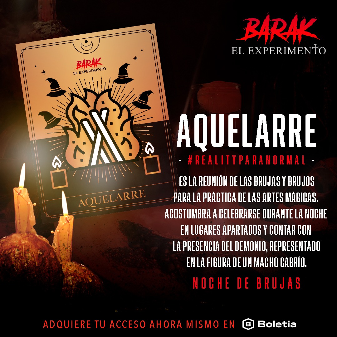 BarakExperiment's tweet photo. El ritual del día de hoy: Aquelarre
Únete a la transmisión de #BarakElExperimento y descubre junto a los 6 influencers este ritual.
No te pierdas ni un segundo más de este increíble primer #realityparanormal
Adquiere tu acceso aquí: https://t.co/FWdaMc1onM https://t.co/Jax0jVd1S2