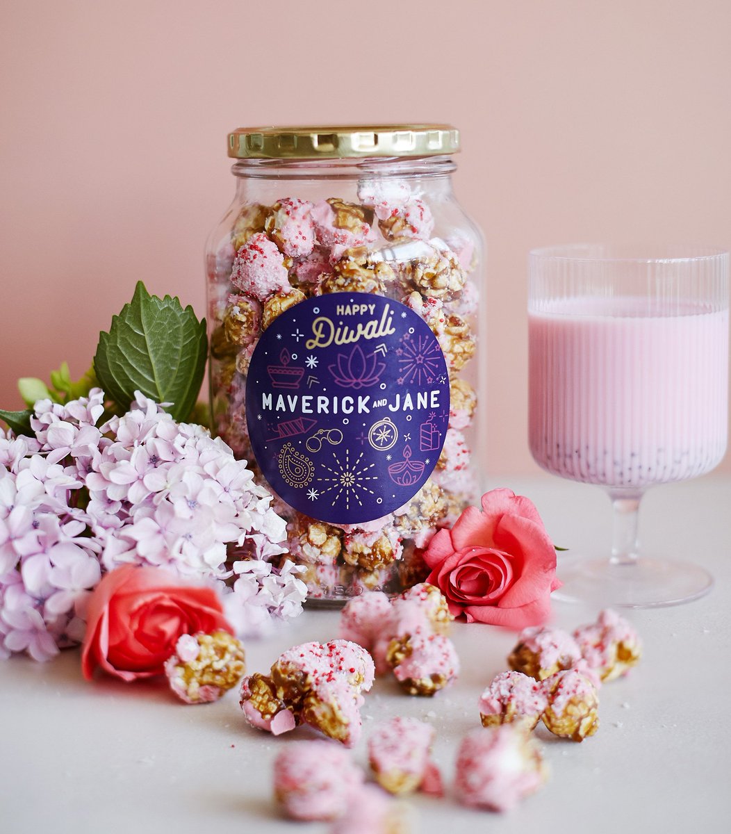 Heya! Next up on the Diwali range is our fabulous Sherbet Popcorn (Rose Milk with Caradmom) in our "Happy Diwali" themed jars. The artwork is printed on the jars which make for great memorabilia! 

Orders open today on maverickandjane.co.za  and will be in-store from 7th Nov.