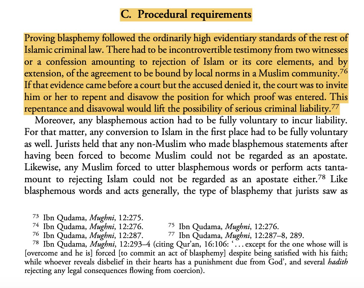 “Proving blasphemy followed the ordinarily high evidentiary standards of the rest of Islamic criminal law...”Again, how is this the same as a random person (a terrorist, in fact) going out to enforce the law on his own with no qādī, no court or anything on his side?