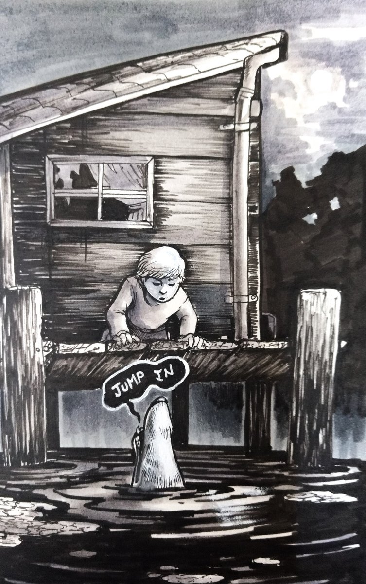 Another dream, where a wolf in a lake whispered to a boy, yelling him to jump in. The boy didn't come back out.