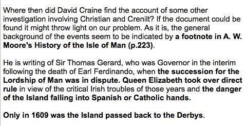 The record showing Fortune Playhouse sending 'rent checks' to Sir William Crow, vicar general, Isle Of Man, can be found in the 'Manuscripts and Diaries' of Henslowe and Alleyn kept by Shakespeare dot Org.