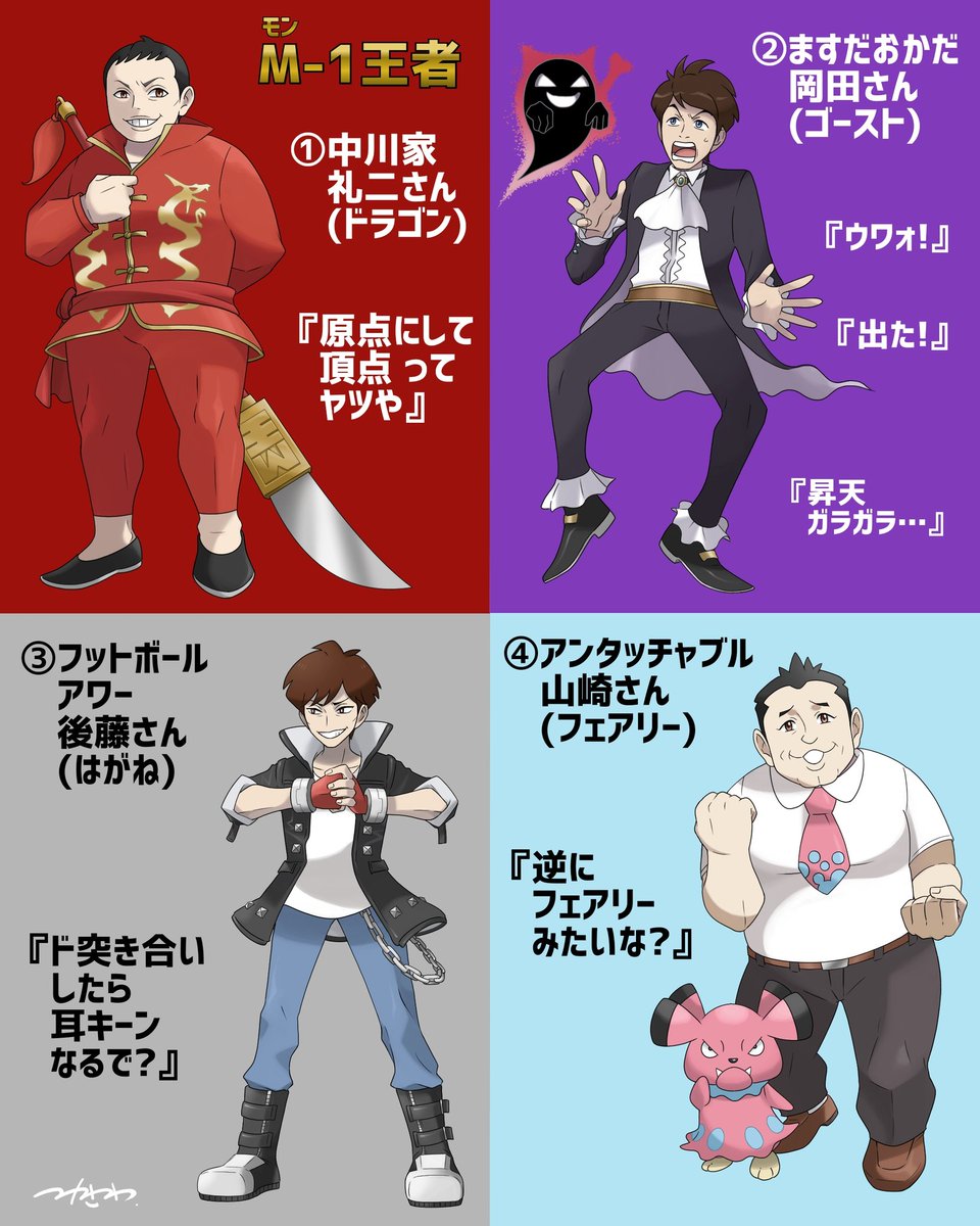 とあるポケモン大会の
歴代王者たち?(使用タイプはイメージです) 