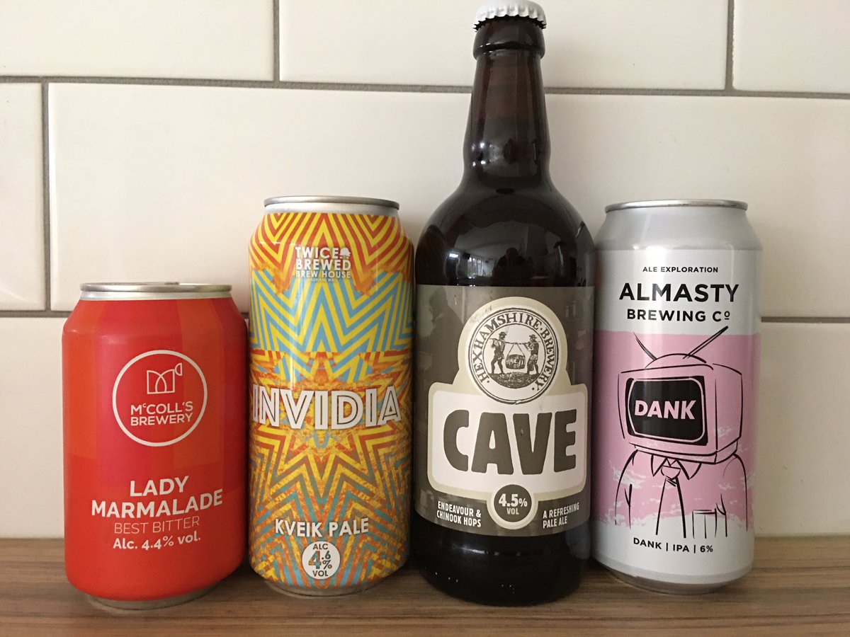LeftyRedCat's tweet photo. Seemed prudent when in #Newcastle yesterday to do some #lockdownUK #craftbeer restocking @Centr_Ale inc northeast delights @McCollsBrewery @TwiceBrewHouse @hexhamshirebrew @AlmastyBrewCo 🍺👍😄 #lockdownbeers #beerpositive @craftbeerncl https://t.co/cBeBqLPAdZ