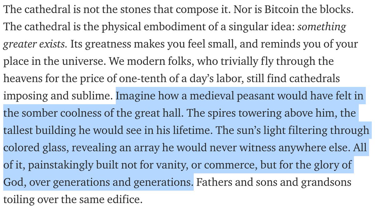 Barefaced stuff from Nic Carter.  https://medium.com/@nic__carter/bitcoin-at-12-f6fce39cb9bbHe writes about devotion to something larger than oneself and serving long-term non-financial interests knowing full well Bitcoin is 99.9% composed of intensely individual short-term interest in making money.