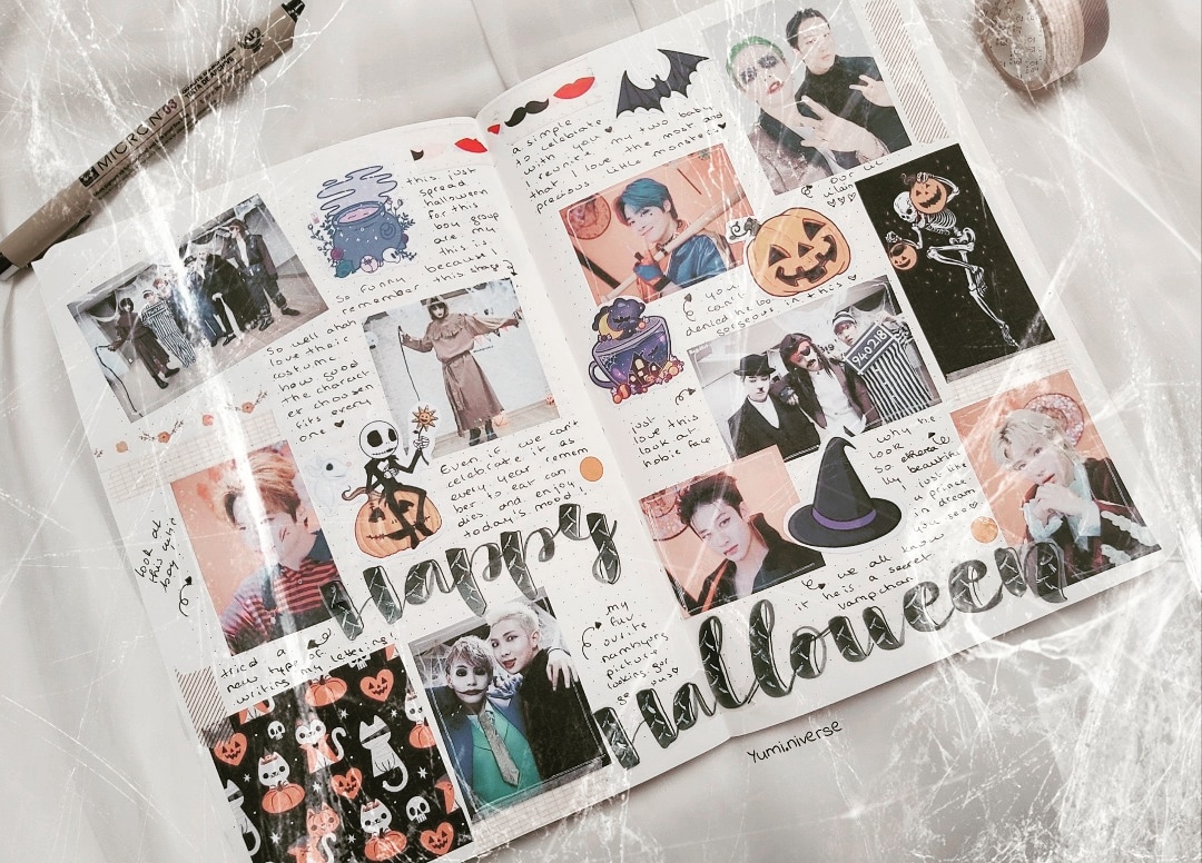 NiverseYumi's tweet photo. 👻👻 𝕳𝖆𝖕𝖕𝖞 𝕳𝖆𝖑𝖑𝖔𝖜𝖊𝖊𝖓 🧟♀️
.
.
@Stray_Kids @BTS_twt
#kpopjournalcommunity #kpopjournaling #bujo #straykids #straykidsjournal #straykidsedit #btsjournaling #btsedits #happyhalloween #lettering #halloweenjournal https://t.co/OaV741avLV