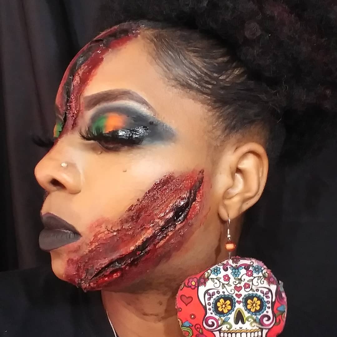 NubianGoddessB's tweet photo. Halloween collab I did with my Amazing PR team
My nails match my look
#HappyHalloween2020 
#makeup #beauty @NyxCosmetics @JeffreeStar @bhcosmetics https://t.co/b8jiAuNBnM