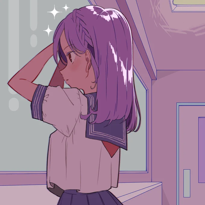 編みこみの練習をする子
#1日1少女
#オリジナル
#創作 