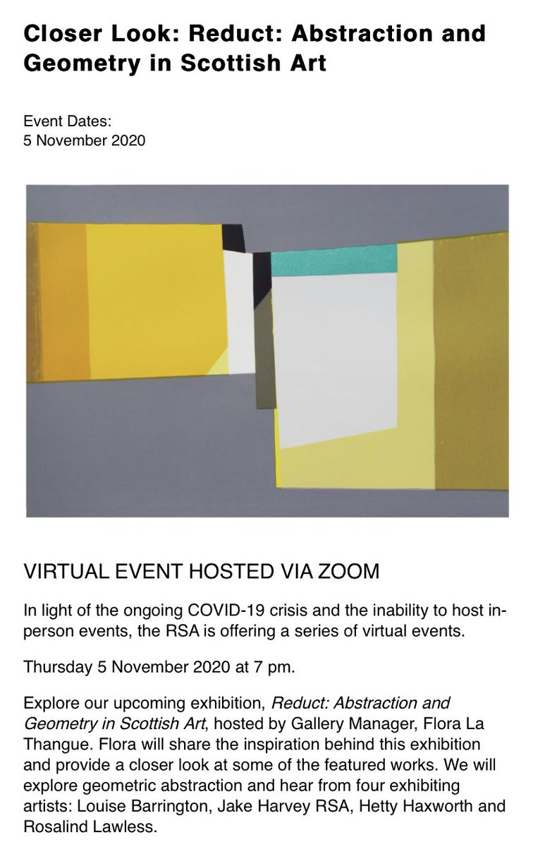 louisebarringt3's tweet photo. I will be taking part in this online event ⁦@RoyalScotAcad⁩ please book to come along. #orkney #artist #reduct #RSA #Edinburgh https://t.co/oJdOYNzQ7L