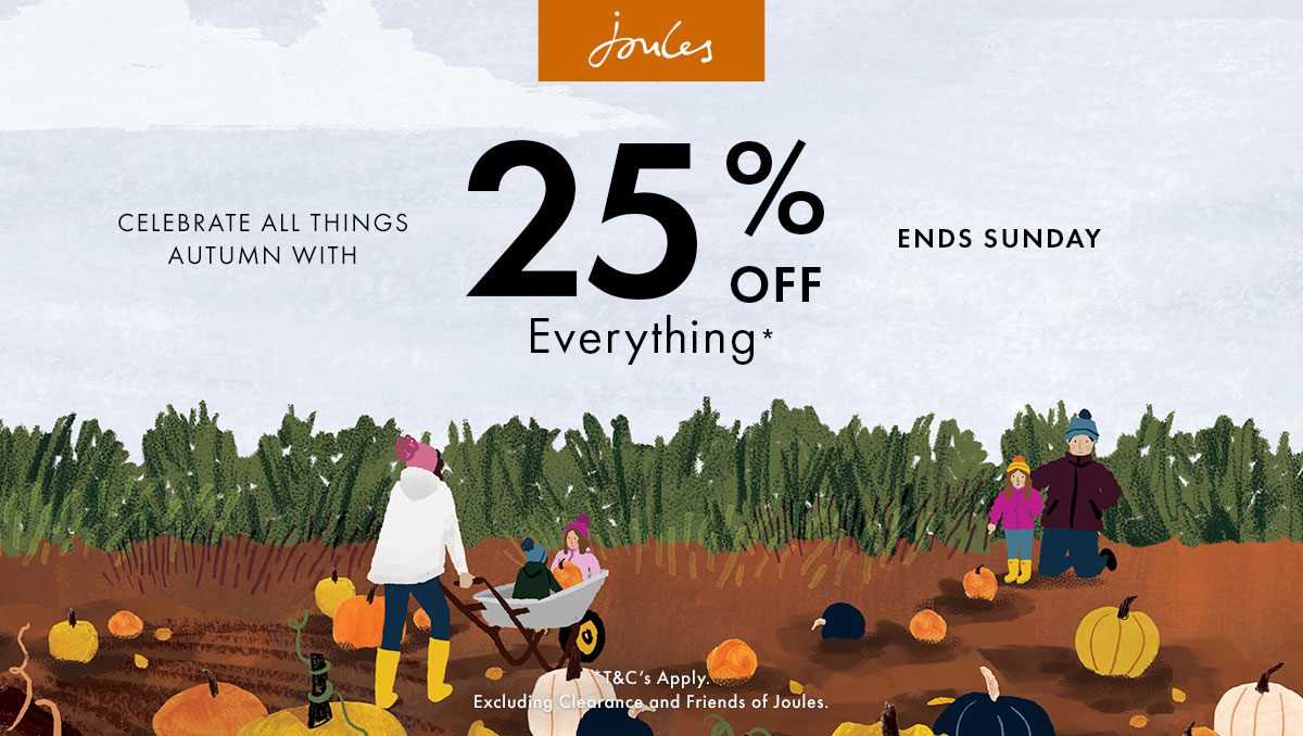 JoulesWS's tweet photo. Today is our LAST day of 25% off EVERYTHING! Pop into our store and treat yourself to a bargain! 🍂🍃 https://t.co/DNZJbs6xG2