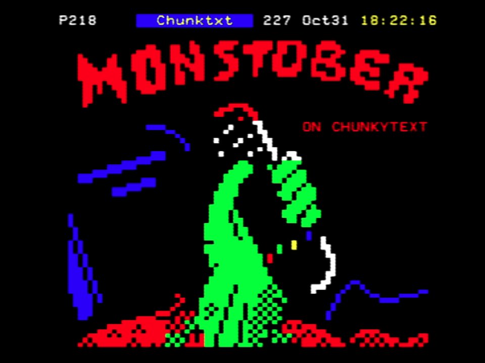 beeblepete's tweet photo. Bit o' #teletext from the #Monstober2020 Twitch stream last night 🎃 More #Blocktober2020 goodness here: https://t.co/yv3OgQzIew #Blocktober https://t.co/QL2JJsPy2N