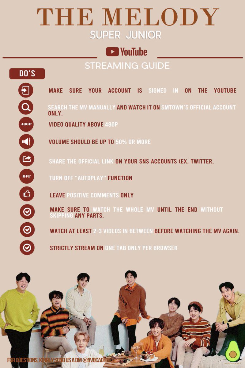 avocadHAEs_'s tweet photo. ⚡️YOUTUBE STREAMING GUIDE⚡️

▶️ Please read through the guide to make sure that your views will be counted by Youtube.

🎧 The Melody—2020.11.06, 6PM KST

#SUPERJUNIOR #TheMelody #우리에게 #15YearsWithSUPERJUNIOR #15thAnniv_WalkTogether @SJofficial https://t.co/zXqANrTkH7