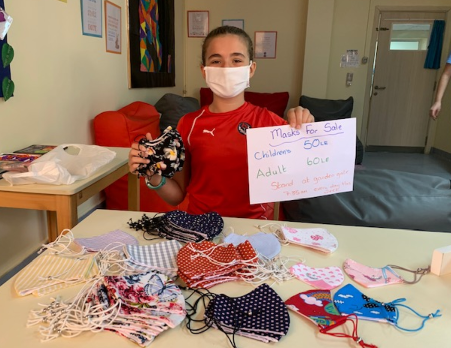 jbagust's tweet photo. A group of students (The Shadows) from Yrs 5 &amp; 6 have set up an #initiative to have #masks made by one of our assistants. Money raised will go towards decorating the #FriendshipGarden @NcbisPrimary @NCBISDutch @NcbisSecondary https://t.co/sJ3Dk4WS93