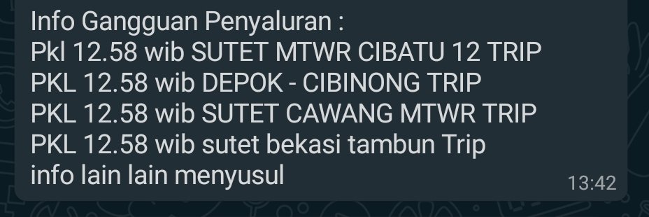 DRoyalResidence's tweet photo. Pulogebang, Cakung mati... Info dari grup Mimin... CC: @pln_123 https://t.co/doKao9xZXz