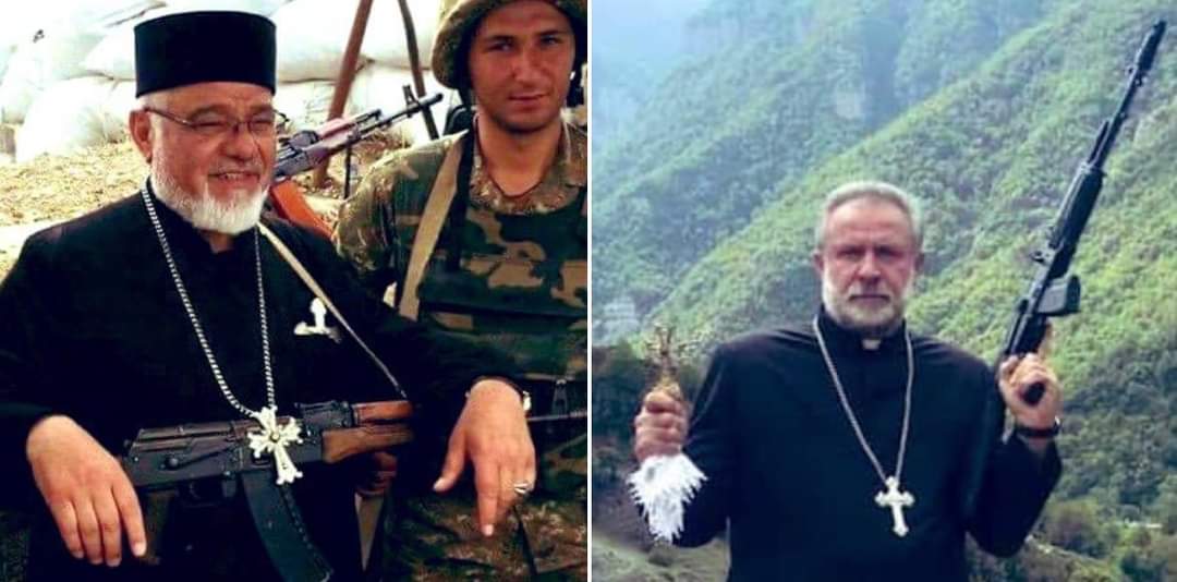 nijaat_'s tweet photo. #Armenian priests carrying a weapon. Imagine a Western outrage if an #Azerbaijani #Muslim imam posed with a weapon like this.
Армянские священники с оружием. Представьте себе возмущение Запада, если азербайджанский имам позировал  оружием вот так.
#DontBelieveArmenia https://t.co/K4hj3UaEVr