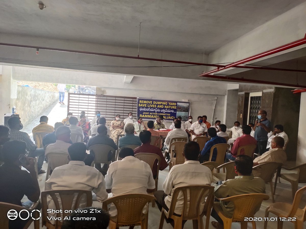 uaskula's tweet photo. @BJP4Telangana @PMOIndia @KTRTRS @revanth_anumula @chmallareddyMLA @GHMCOnline 
JAC Dammaiguda meeting in Dammaiguda today.
Save Dammaiguda people from Jahawarnagar dumping yard evil.
#fightagainstdumpingyard https://t.co/LGD60x3ku7