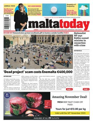 Today’s maltatoday.com.mt front page