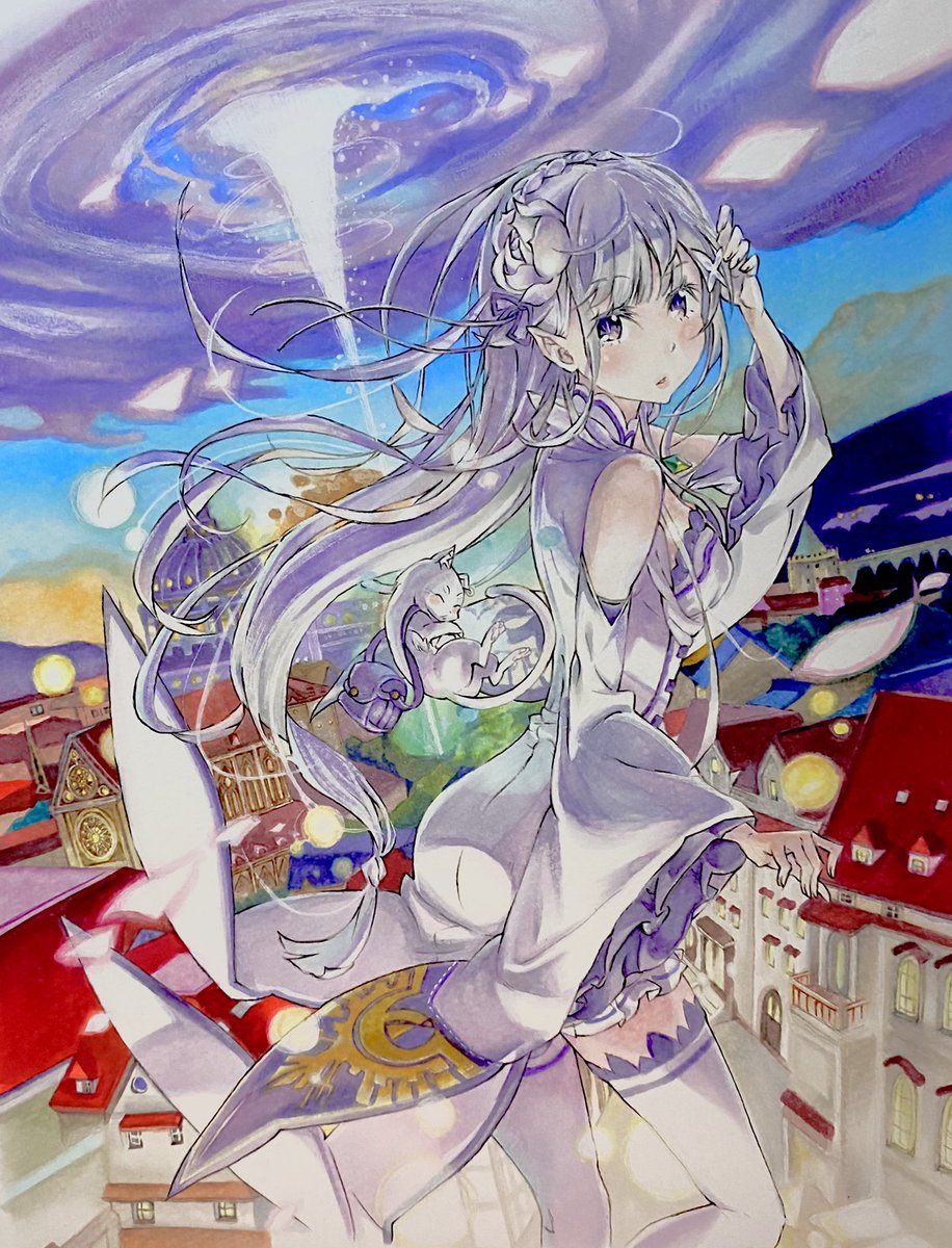 Re ゼロから始める異世界生活 エミリアとパック もふもふ ﻌ のイラスト Re ゼロから始める異世界生活 エミリアとパック もふもふ ﻌ のイラスト