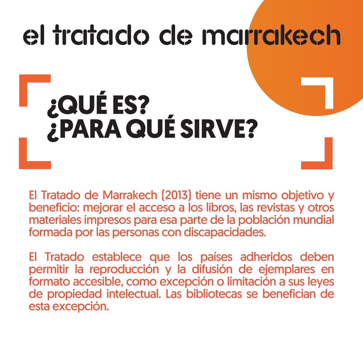 Qué sabemos de… el Tratado de Marrakech.

Ratificado por España en 2018 con el objetivo de mejorar el acceso a los libros, las revistas y otros materiales a las personas con diversidad funcional.  Infografía ➡️bit.ly/2ZG7oX9
