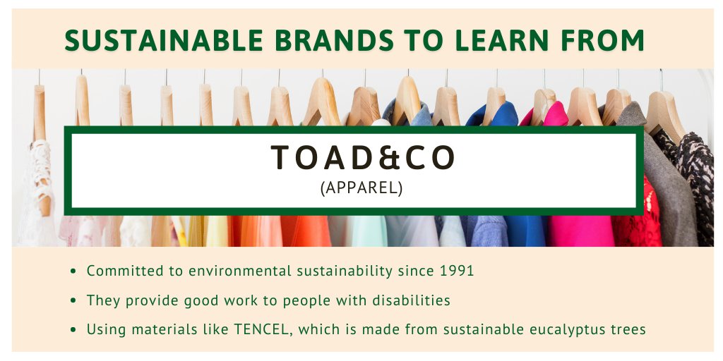 Toad&amp;Co is an apparel company that was built around sustainable principals and have stuck to them for almost 30 years. I’m excited to see how much they’ll continue to grow!

toadandco.com

<a href="/ToadandCo/">Toad&Co</a>
