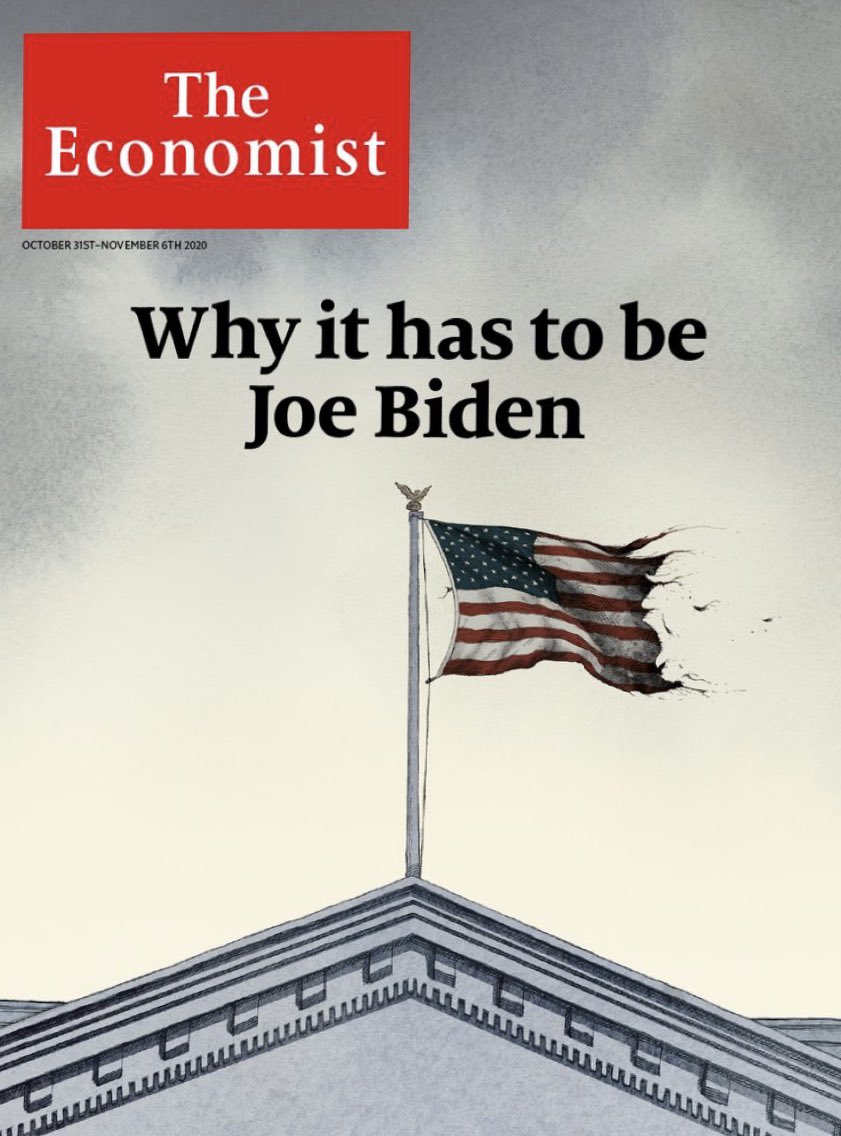 Irrespective of politics I love this cover from ⁦<a href="/TheEconomist/">The Economist</a>⁩ this week. Remember to look at the negative space 😉