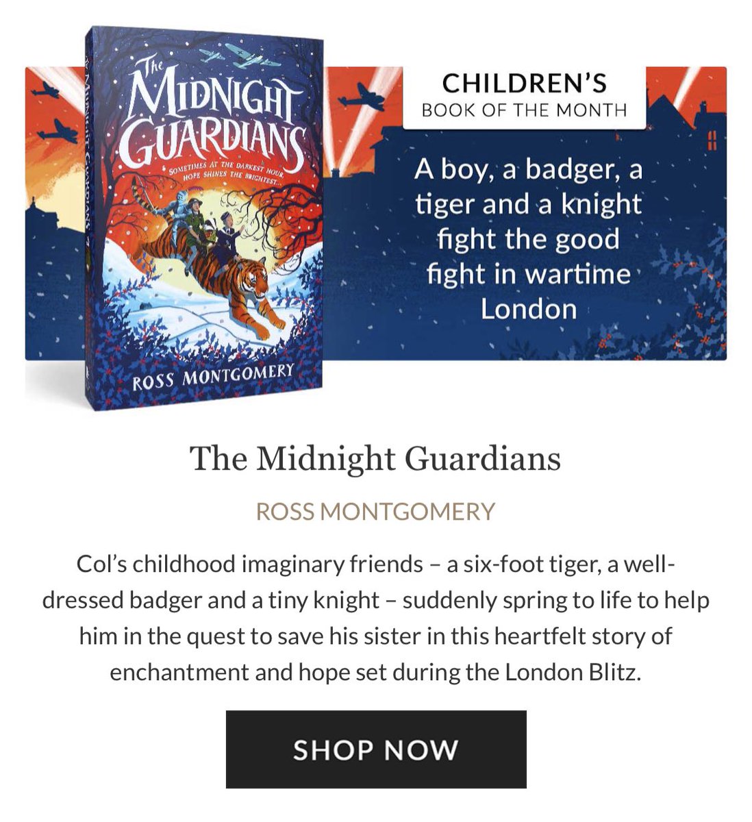Well look who’s Waterstones book of the month <a href="/mossmontmomery/">Ross Montgomery</a>! I am really looking forward to this one.