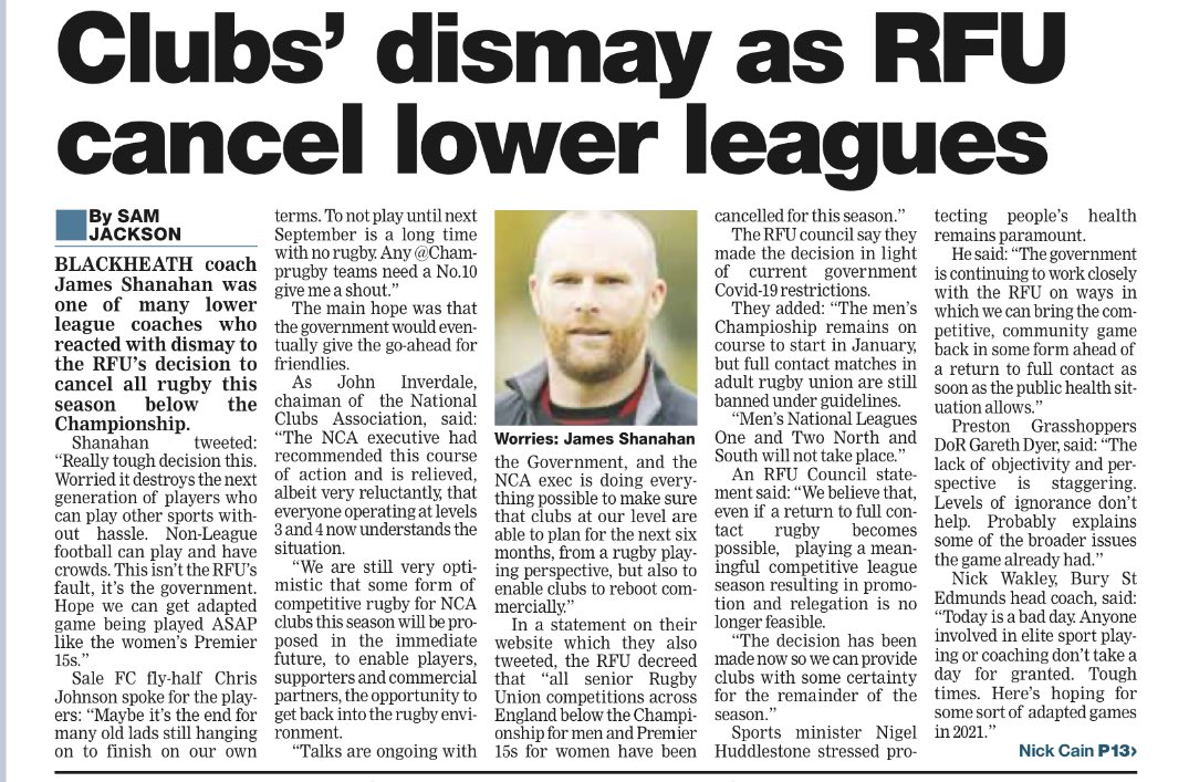 <a href="/JamesShanahan4/">Shanners</a> &amp; a few others saying exactly how we all feel (in today’s <a href="/TheRugbyPaper/">The Rugby Paper</a> )