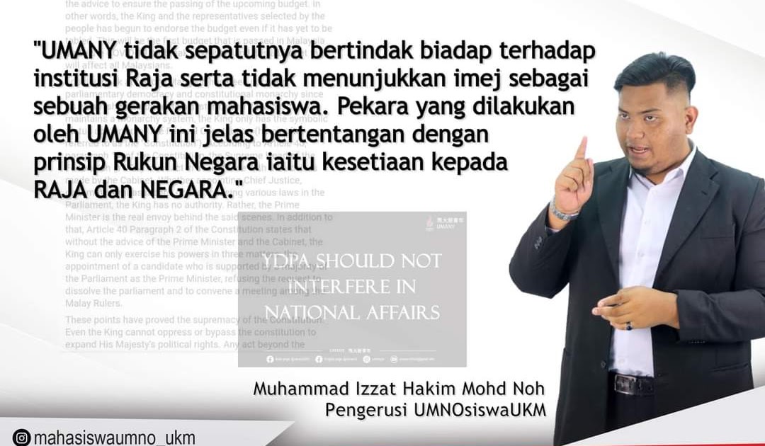 TINDAKAN UMANY TIDAK GAMBARKAN IMEJ GERAKAN MAHASISWA - IZZAT HAKIM dlvr.it/Rklrh8