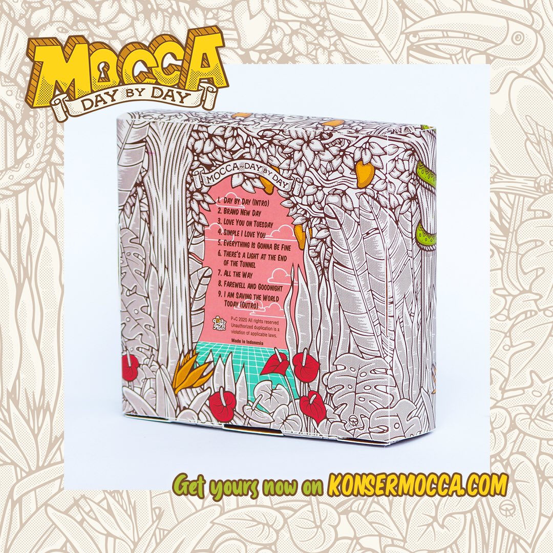 Ulang tahun Mocca ke-21 ini kami rayakan dengan merilis album ke-6 yang diberi judul Day by Day. Album istimewa yang beberapa singlenya sudah diperdengarkan sepanjang tahun 2020 ini. 

Mocca : Day by Day (deluxe edition) - 100K
Sudah bisa dipesan di konsermocca.com