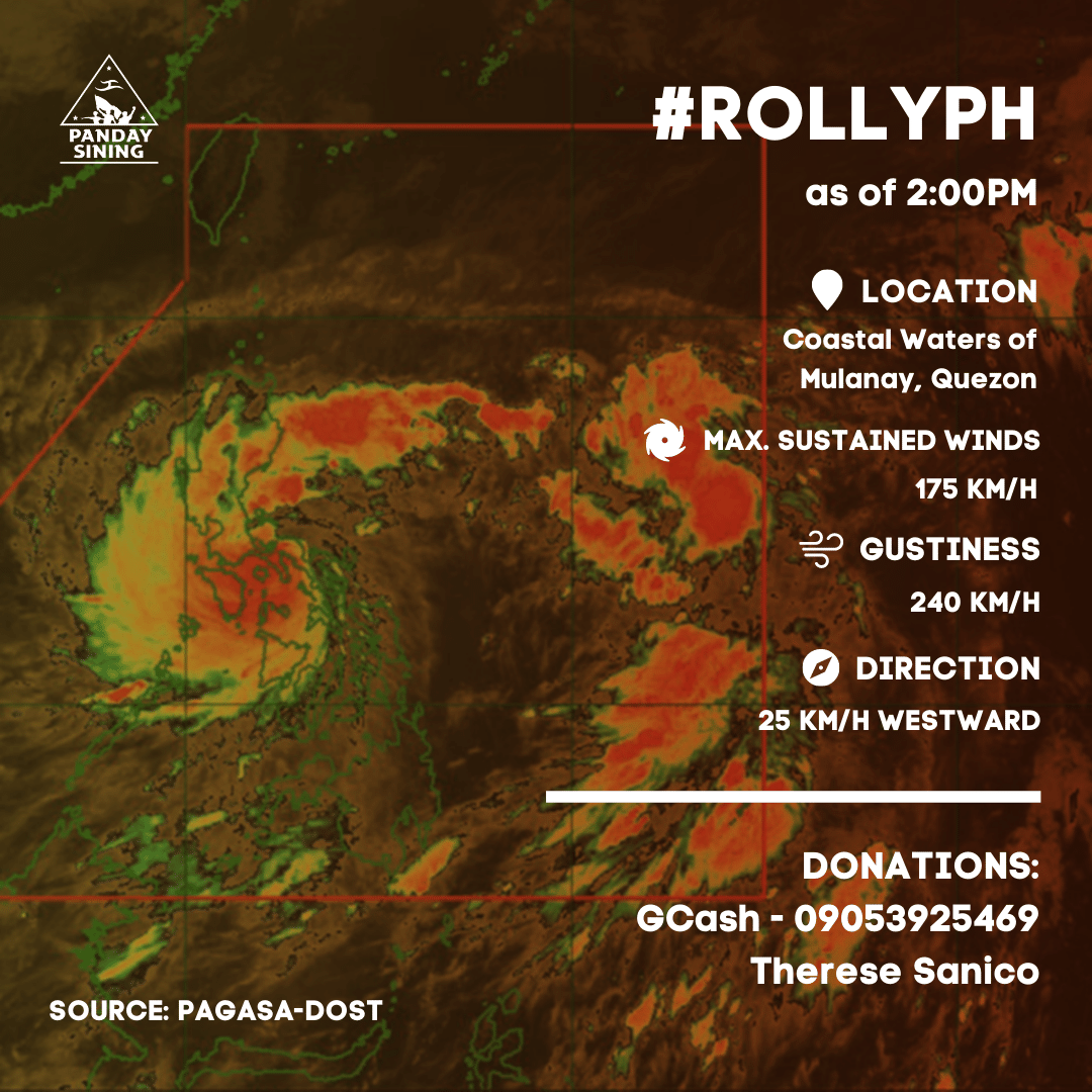 PandaySiningPH's tweet photo. Naghahanda na ang mga kabataan at kultural na grupo ng mga serye ng donation drive para sa mga maaapektuhan ng #RollyPH pati na rin ng bagong dating na bagyong #SionyPH.

Para sa mga nais tumulong, maaaring magdonate dito:

Gcash: Therese Sanico  09053925469 https://t.co/PdSzmExEEu