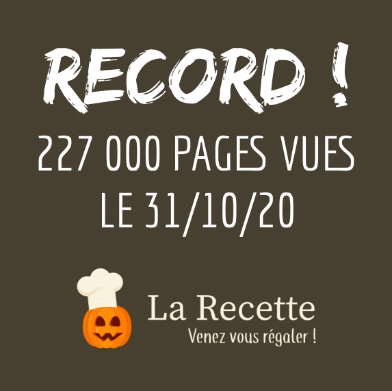 GroupEncelade's tweet photo. Le mois d'octobre s'est terminé en beauté pour notre magazine La Recette qui enregistre un record journalier de trafic ! Pas moins de 227 000 pages vues ce 31 octobre, fête d'Halloween aidant 👻 🎃 🔥 https://t.co/owOay5iM6V