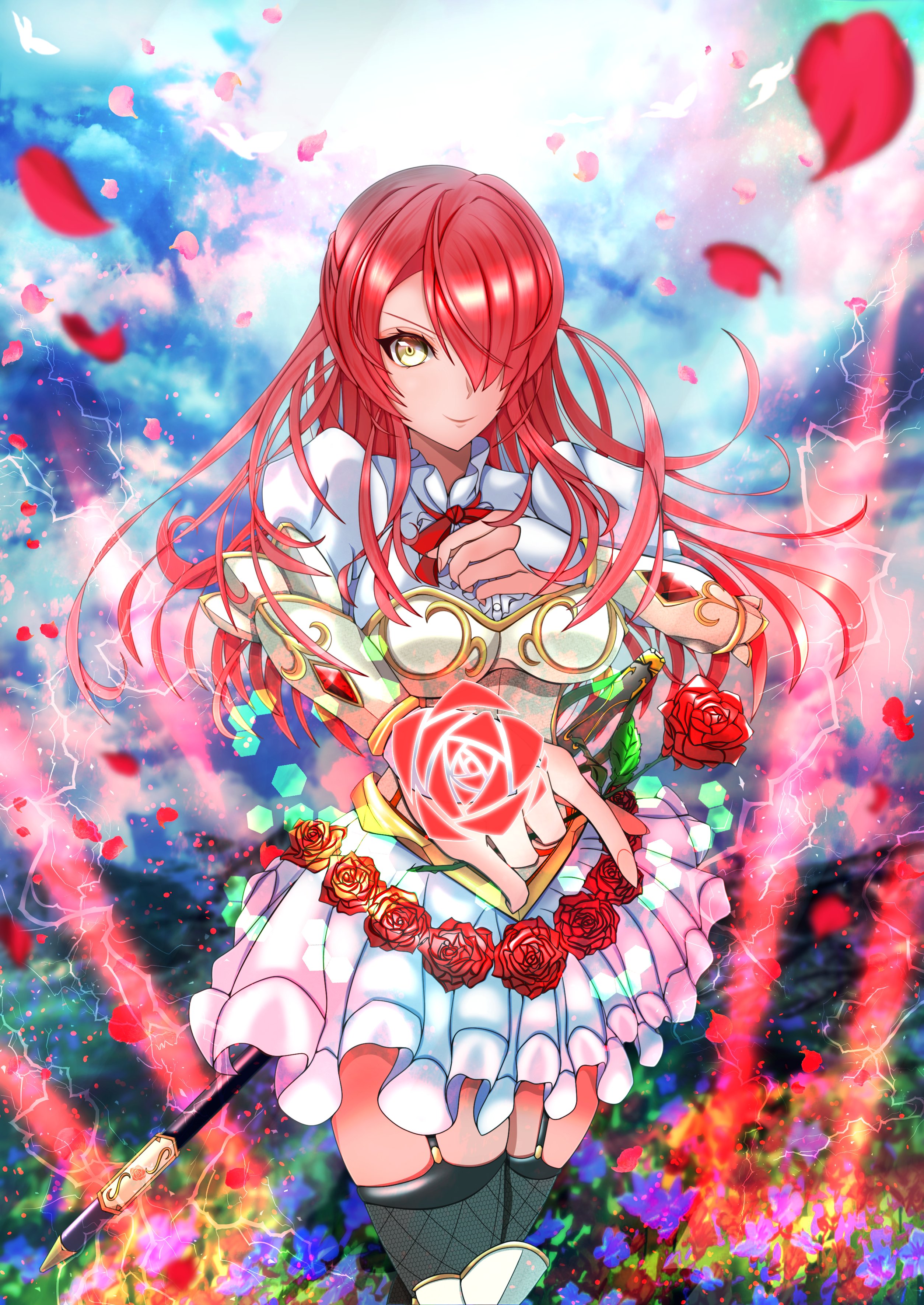 F弐式 お絵描きの修行をして鍛え直してきました まずは新生した私の1枚目 花騎士からバラさんを描いてみました 宜しければご感想頂けると嬉しいです It S Passionate Over フラワーナイトガールイラスト フラワーナイトガール 花騎士 T