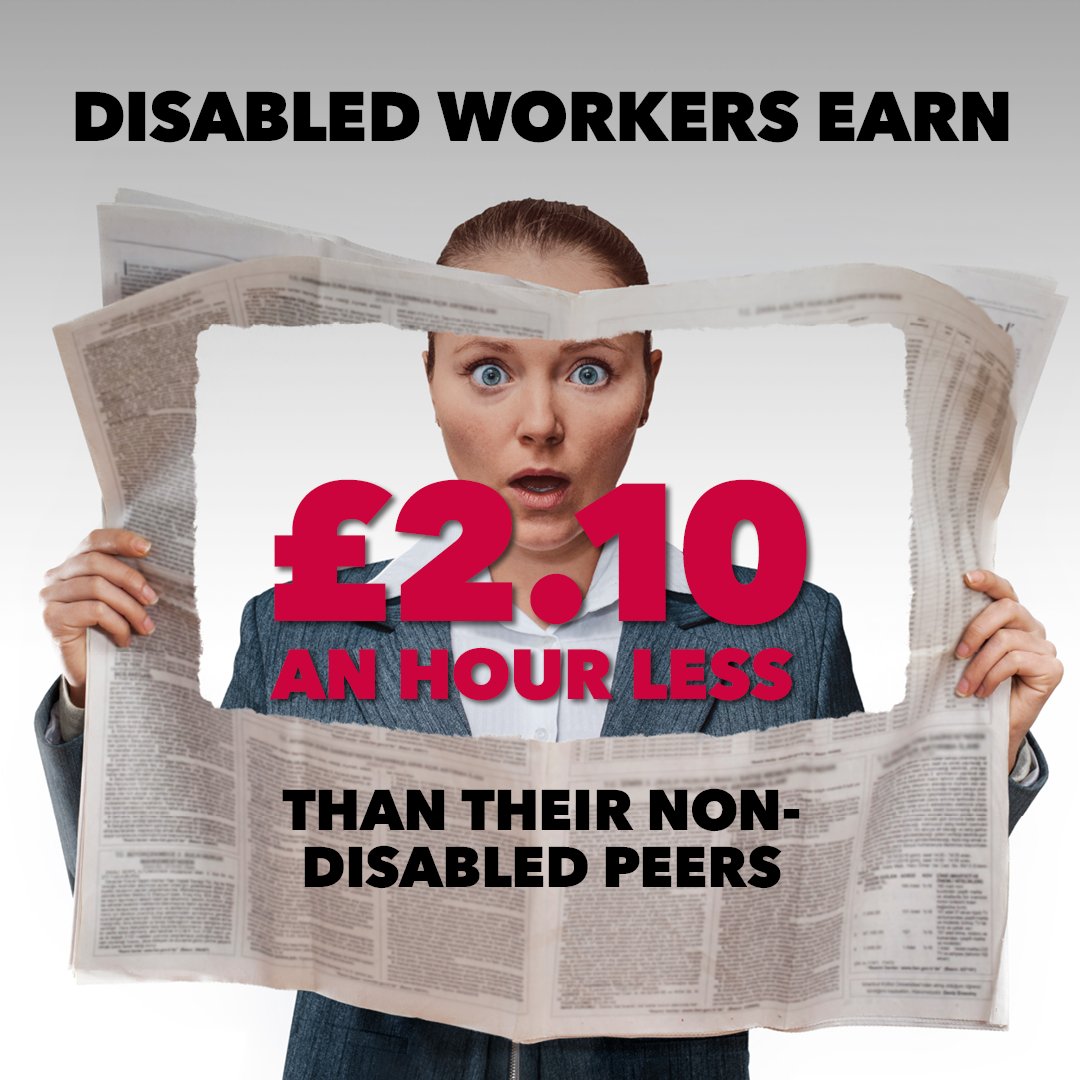 TUC research found disabled workers were paid on average £2.10 less an hour then their non disabled peers.
