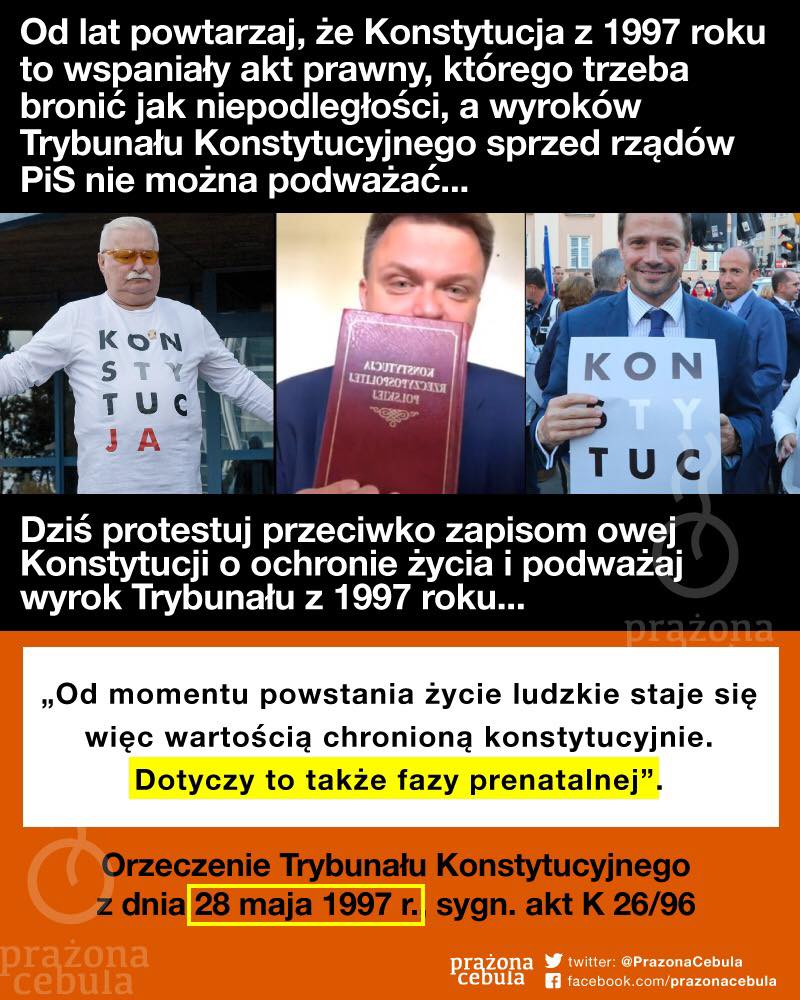 Since that  #polish  #leftists always were using this buggy  #Constitution to take over the power in  #Poland in any situation. This time however  #protestkobiet is fighting with their own  #backdoor  #errors  https://prawo.money.pl/orzecznictwo/trybunal-konstytucyjny/orzeczenie;z;dnia;1997-05-28,k,26,96,350,orzeczenie.html  #protection of human life include also  #prenatal phase