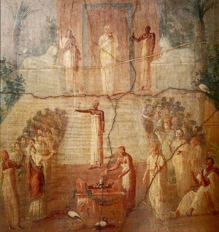 DrNWillburger's tweet photo. In Roman calendar #November is related to the cult of Isis, because the month was associated with the main festival of the goddess. Therefore a wall painting found in Herculaneum depicting a ceremony of the Isis cult (Museo Archeologico Nazionale di Napoli)
#RomanArchaeology https://t.co/fW3wfquwUb
