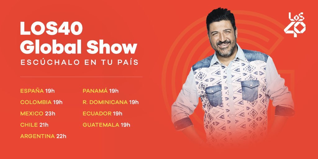 TonyAguilarOfi's tweet photo. Hoy en #40GlobalShow267 escucharemos a @TiniStoessel @AlejandroSanz @LuisFonsi @FarrukoOfficial @karolg #Yad @CamiloMusica @JBALVIN @DUALIPA @sanbenito @Tainy @antoniorozco @maluma @soynoeliafranco @lelepons @Guaynaa_ @JQuiles @daddy_yankee @elalfa18 y muchos más! @40GlobalShow https://t.co/Rq8ZjpWwhI