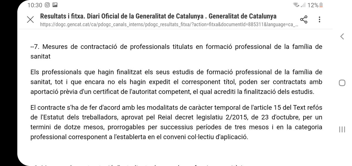 lurdessanchezfp's tweet photo. Mesures per contractació "Reforç-COVID-19" d'alumnes i exalumnes pendents de titulació de #FPsanitat.
@ICallipolis @FPCAT_ #CallipolisFP #COVID19 #pandemia #pandemic https://t.co/IzhwemzHoA