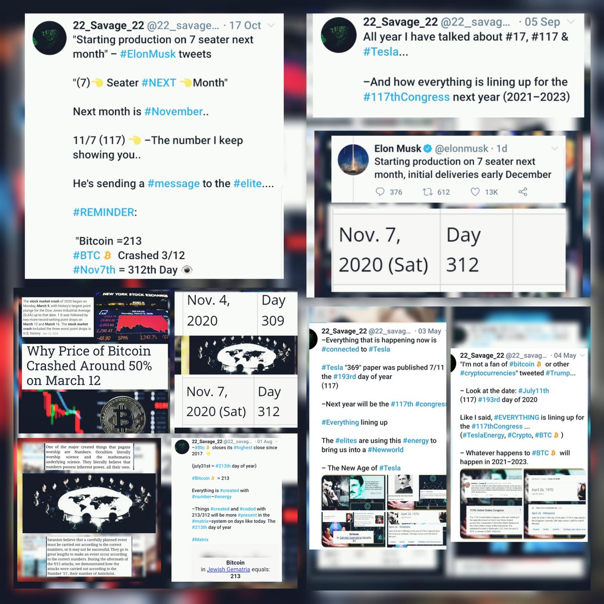 TheMatrixology's tweet photo. We live in a #Matrix-System..

The #Elite know this..

(Which is why they do everything by #Numbers)

-#Stockmarket Crashed #March9th 
(#BTC Crashed #March12th)

- (39) &amp; (312)

 -The Day after the #Election is the (#309th) Day of the year...

(Three days after is the (#312th) 👁 https://t.co/TsrKiJApLJ