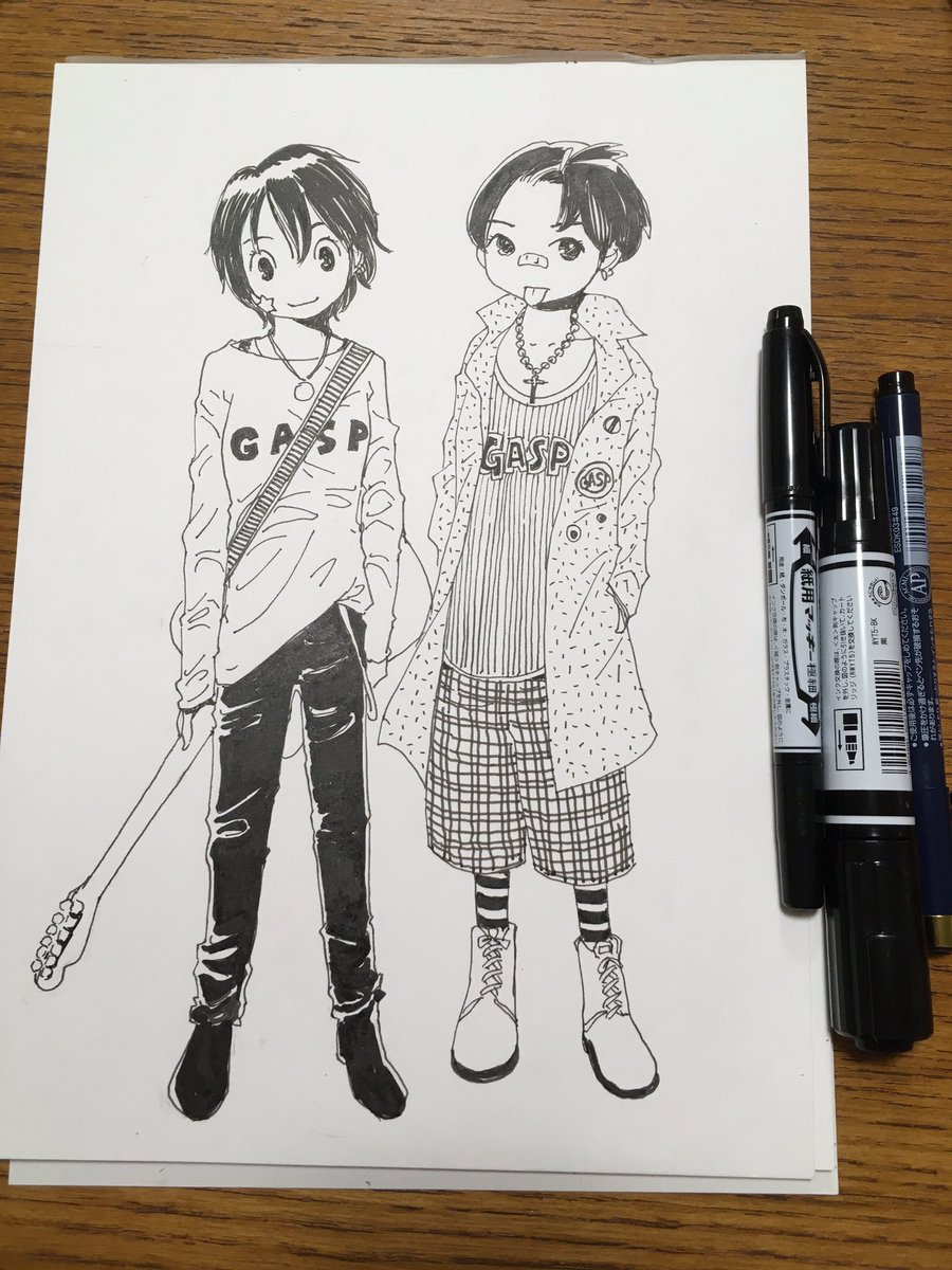 オレの中の80年代を気持ち的にも物理的ににも引っ張り出してきた。#トーイ本 に描いた漫画に登場する女の子「ミッコ」と「こはる」です。
#トーイ35周年 
#トーイトリビュート展 