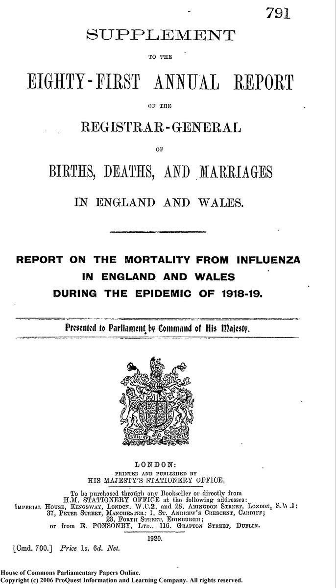 This is from the Report on the Mortality from Influenza for England & Wales During the Epidemic of 1918-19A Supplement to the 81st Annual Report of the Registrar General.14/14