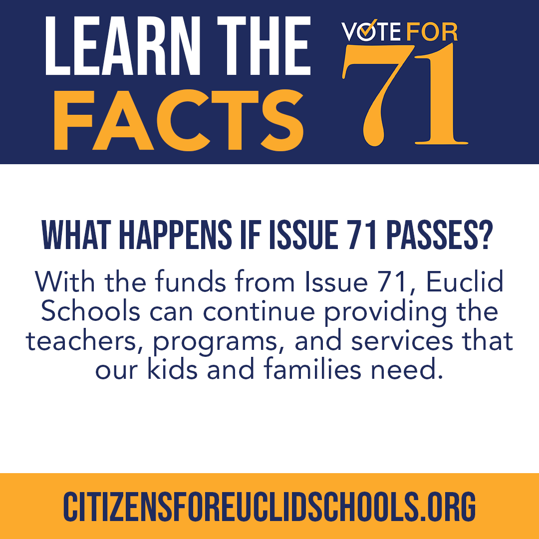 Citizens4ECS's tweet photo. Passing Issue 71 means helping #OurEuclid Schools continue to build momentum! Euclid Schools are making progress and a vote FOR Issue 71 will keep our schools and community moving forward! #PanthersVote Learn more: https://t.co/IS42C7dlNh https://t.co/EZPYNTW0UA