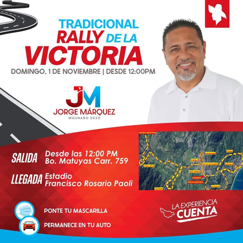 ¡Hoy! Empuña tu bandera y acompáñanos al Tradicional Rally de la Victoria. #LaExperienciaCuenta ✍🏼❌❌❌🗳