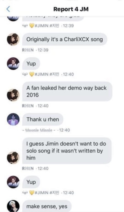 they are so problematic they even think j m doesn’t like to sing dream glow solo cause it's not that good.
