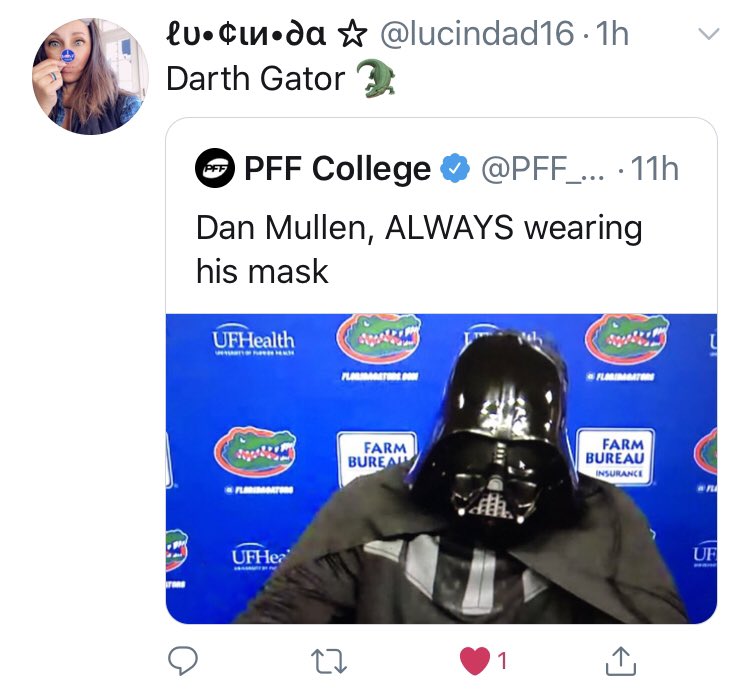 horel_one's tweet image. Brilliant @lucindad16 @pip_horel 

“Kyle, I am your father‼️”

— Darth Mullen

#DarthGator 
#DarthDan
#GatorNation