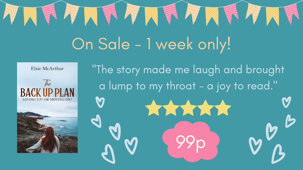 For anyone who wants to read 'A Hogmanay Kiss', but might not have read 'The Back Up Plan' yet - from tomorrow you can download the ebook for just 99p! One week only - grab a bargain!
#KindleDeal #99pBook #99pBookSale #KindleSale #BookSale #ChickLit #Romance #WomensFiction