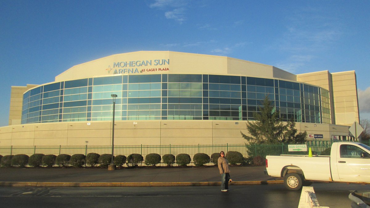 22. Mohegan Sun Arena, Wilkes Barre, PA. Home of the  @WBSPenguins. This is a decent minor league arena. Located right off the highway, the area around it has built up over the years. A rabid fanbase has made the area a Pens outpost in eastern PA.